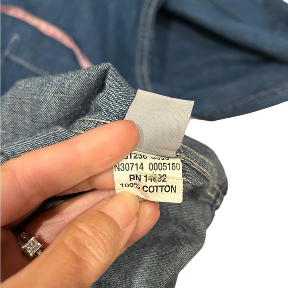 Marithe Francois girbaud men’s vintage button up chambray denim shirt size large - Picture 5 of 8